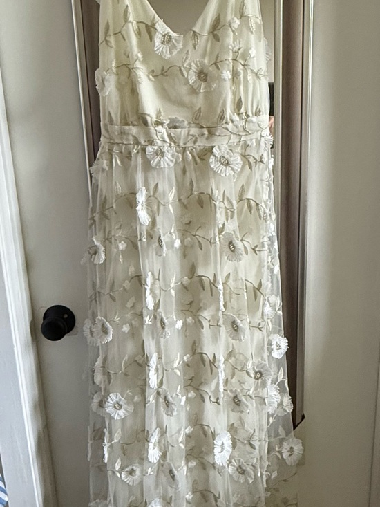 ARULA Dresses & Skirts - ARULA Ivory Floral Appliqué Slip Dress